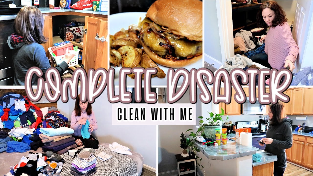 COMPLETE DISASTER CLEAN WITH ME 2021 | MESSY HOUSE CLEANING | DECLUTTERING, ORGANIZING & COOKING