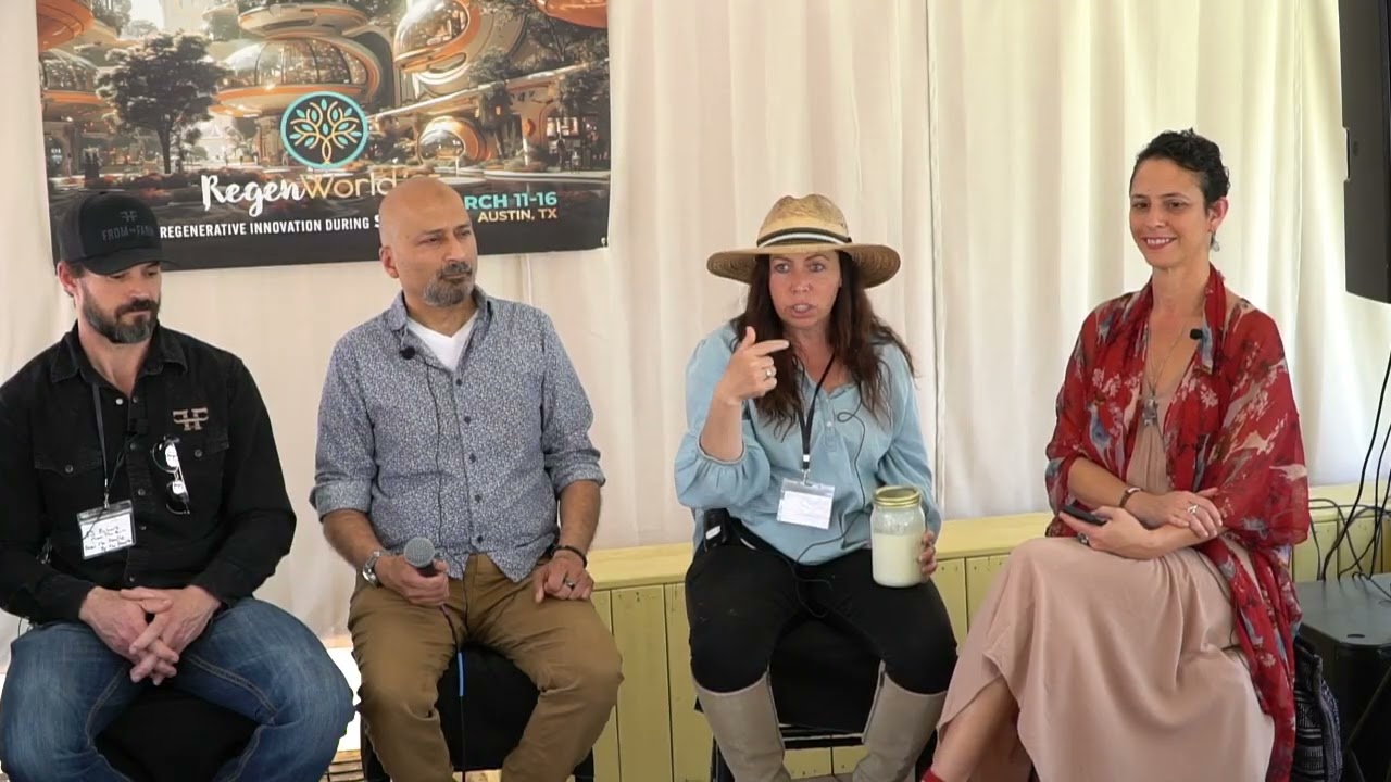 RegenWorld '25 Part 1- Frances moderating panel From Farm to Table: Building Resilient Food Systems
