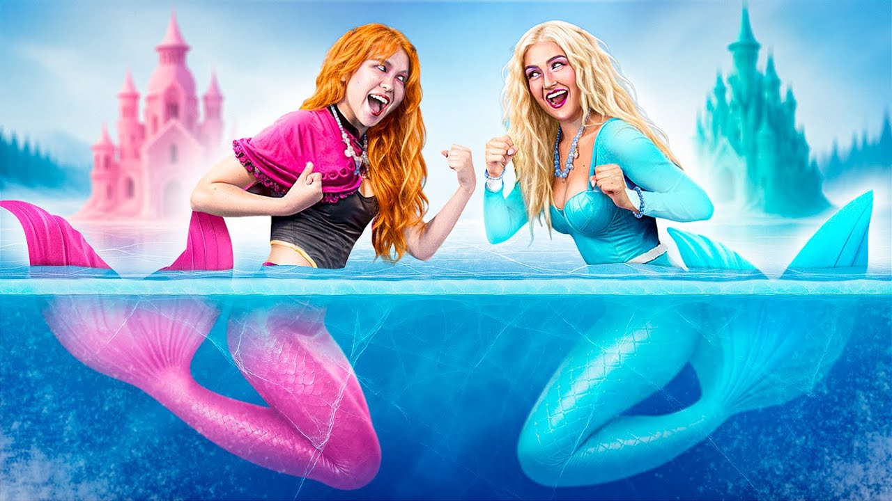 アナと雪の女王のエルサとアナが、きれいなマーメイドになっちゃった！