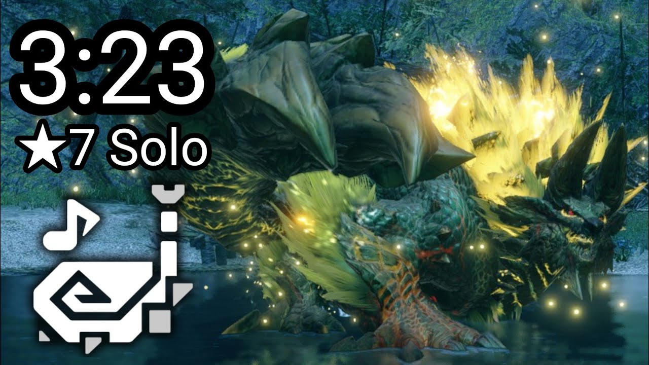 【MHRise】 ヌシ・ジンオウガ 龍気活性 狩猟笛 ソロ 3:23 Apex Zinogre Dragonheart Hunting Horn solo 【モンハンライズ】