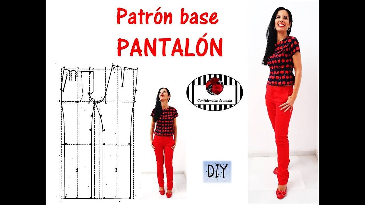 Cómo TRAZAR UN BÁSICO  DE PANTALÓN CLÁSICO DE MUJER . Tutorial DIY