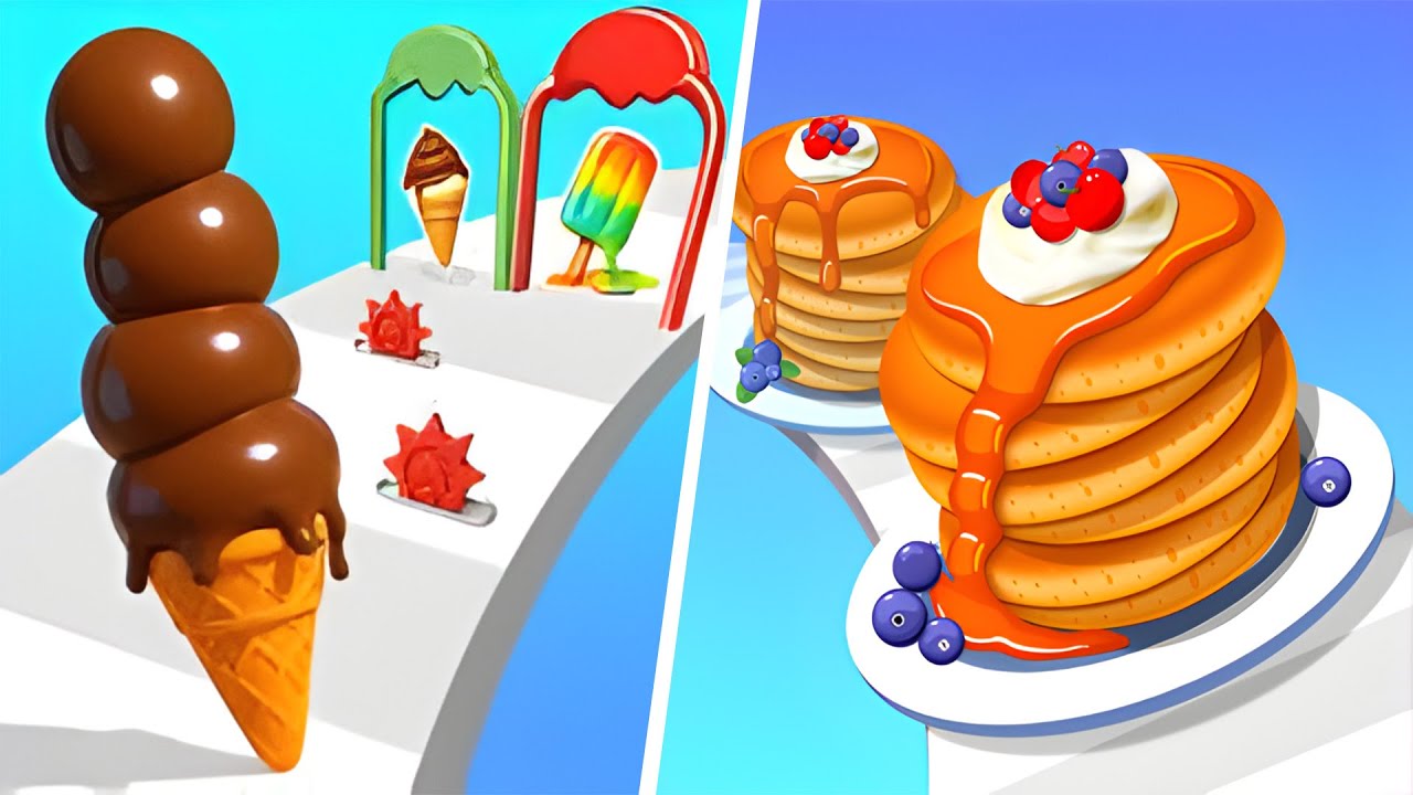 Stacky Ice Cream Runner VS Pancake Run - All Levels Gameplay Android iOS Ep/39