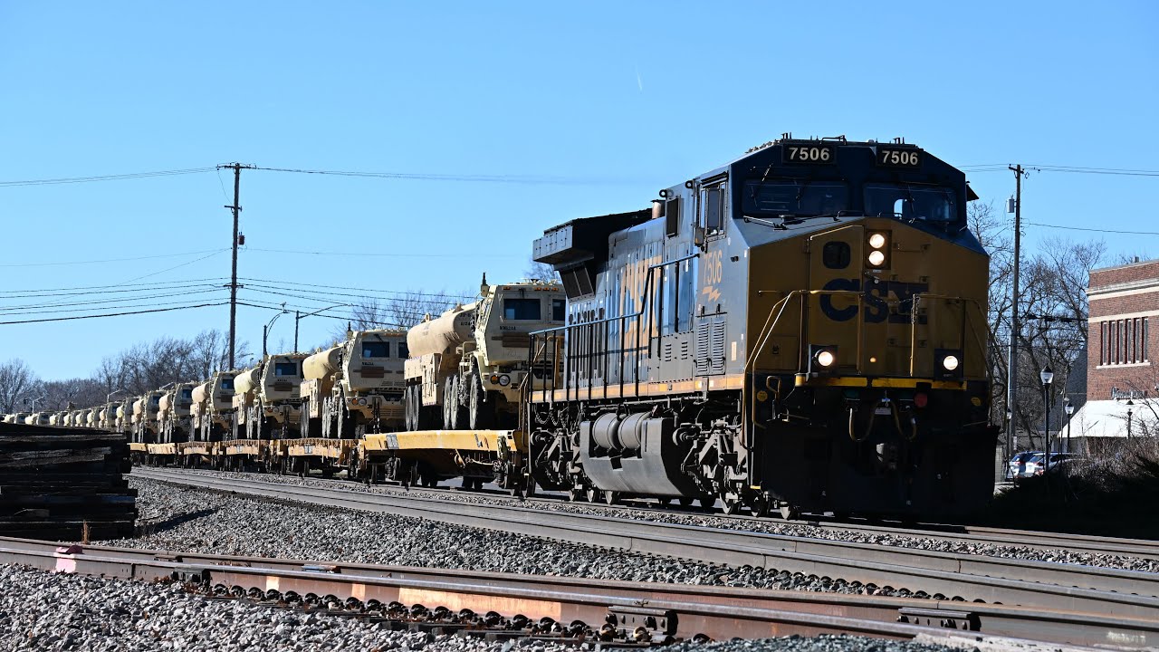 BNSF Military train w/ all CSX power at Lenexa, KS!