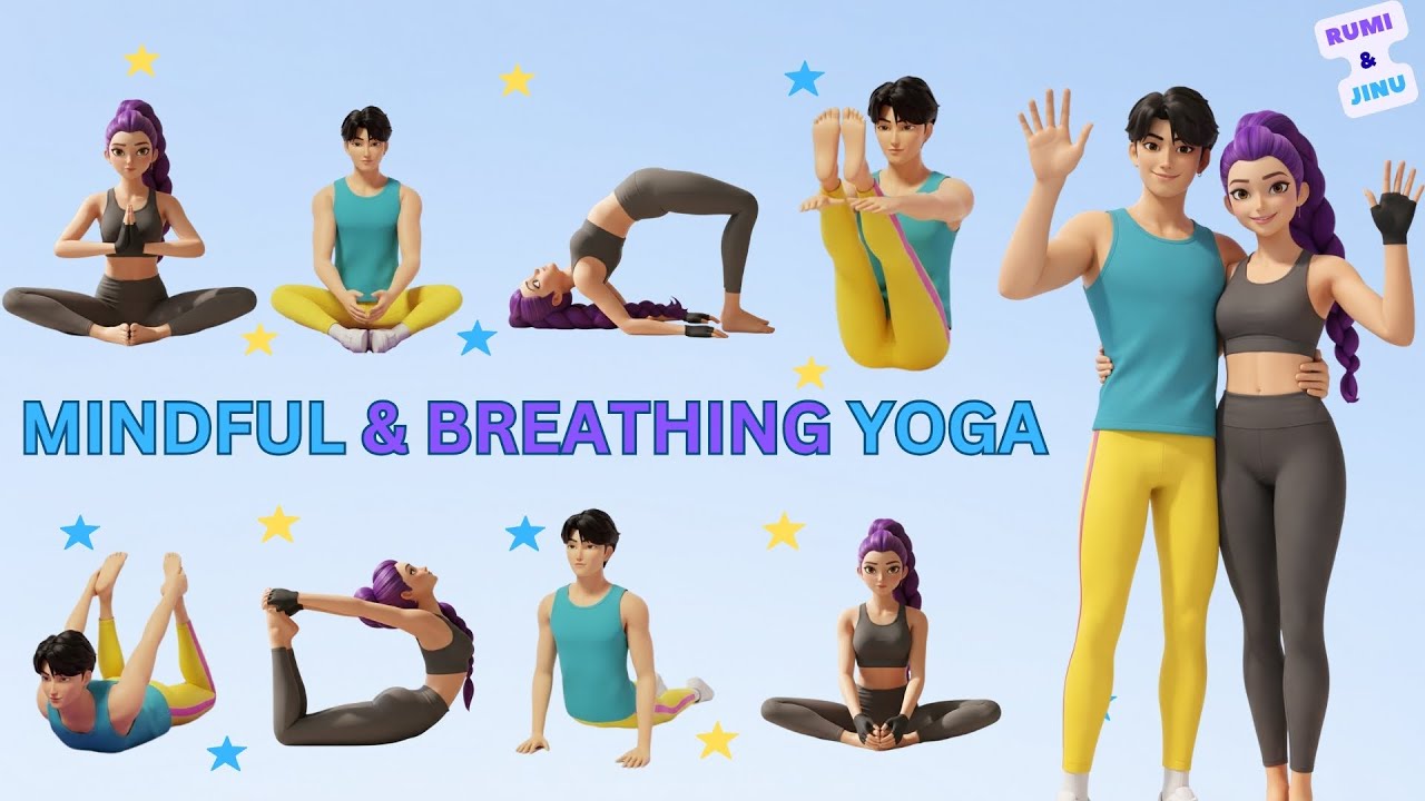 MINDFUL & BREATHING YOGA | Rumi & Jinu |