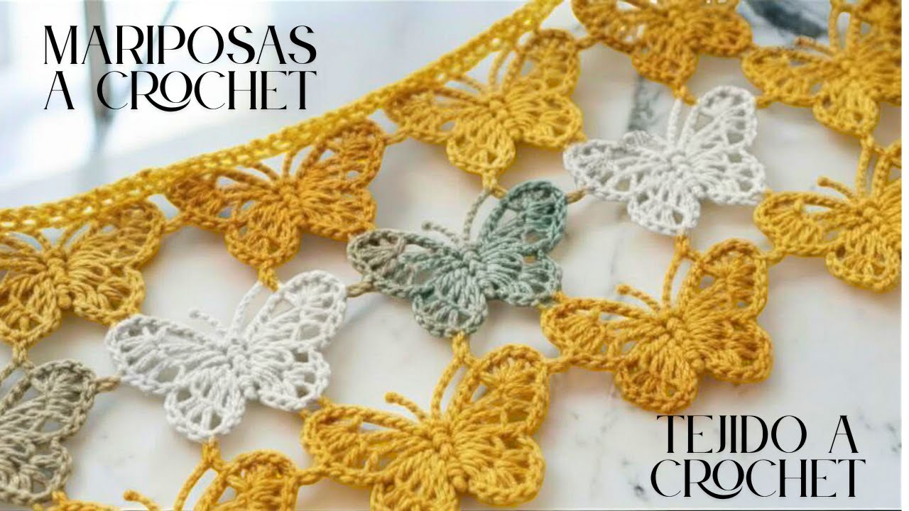 HERMOSO TEJIDO A CROCHET mariposas tejidas a crochet paso a paso