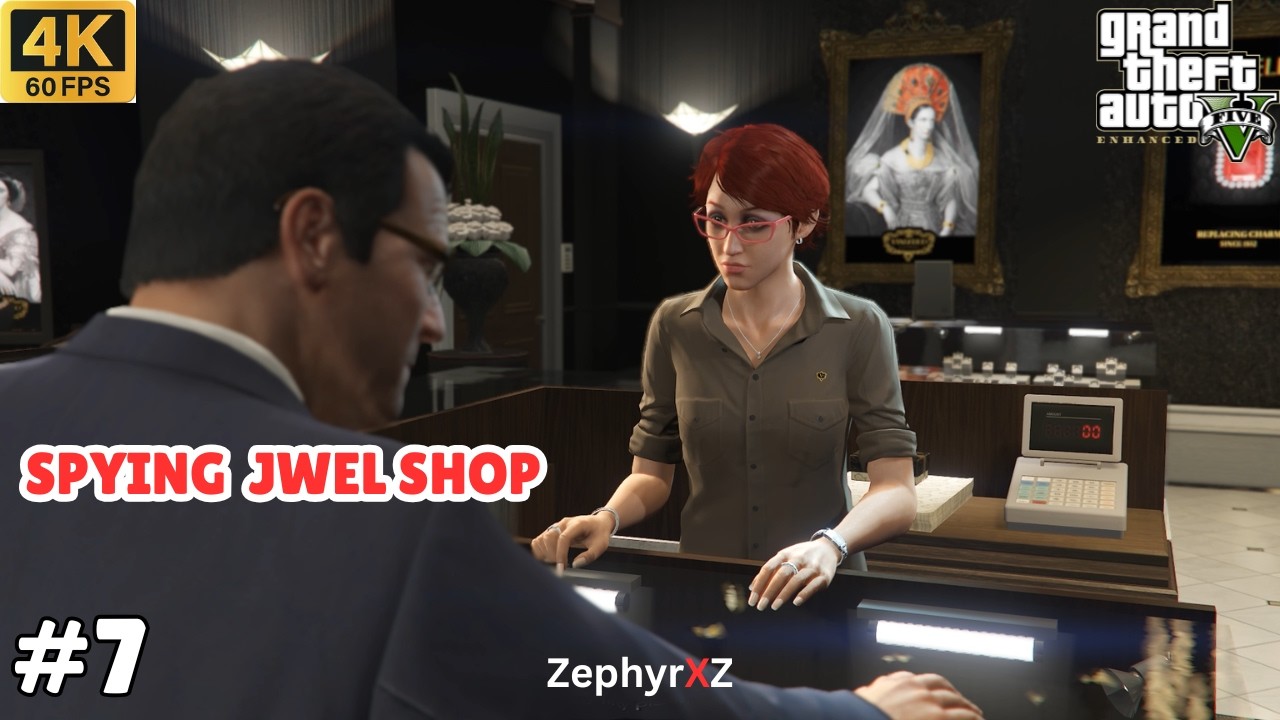 GTA V Enhanced Story Mode Part 7 💎 Jewelry Store Heist Plan! Scoping Cameras & Roof Vents | ZephyrXZ