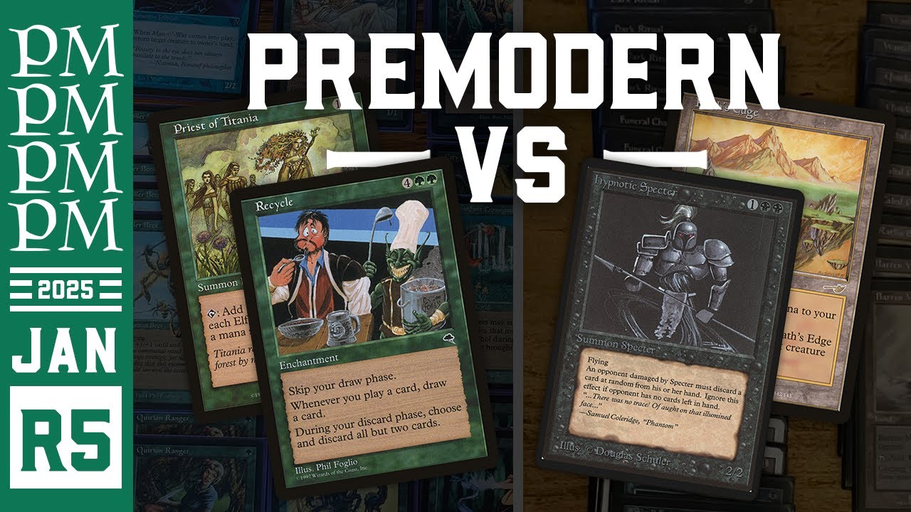 Recycled Elves vs Mono B Control - Round 5 - January 2025 Premodern MTG Tournament