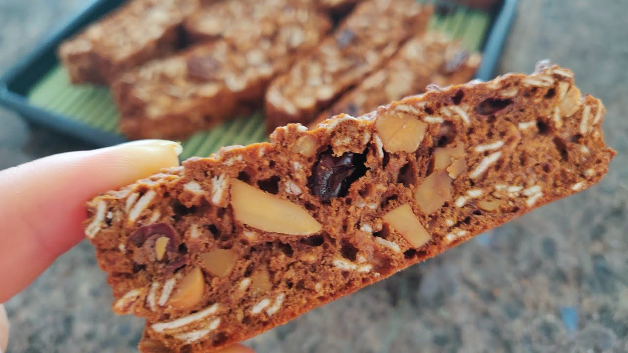 燕麦加干果，不加糖，能量满满的健康小零食 nuts and fruits biscotti
