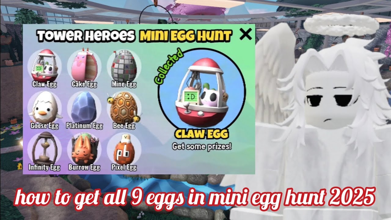 how to get all 9 eggs in egghunt 2025 in easter event (Tower heroes) (roblox)