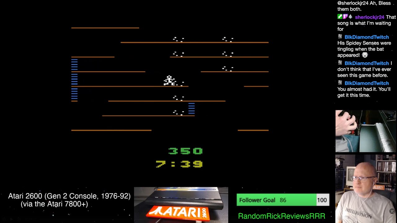 157 Atari 7800+, 2600 Variety night, misc game night and chat. Boing, Othello, River Raid, Pengo...
