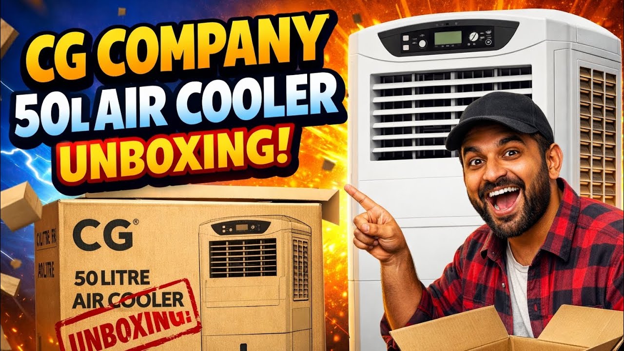 Cg 50 liter Air cooler unboxing at home  || short review || #cg #cooler 
