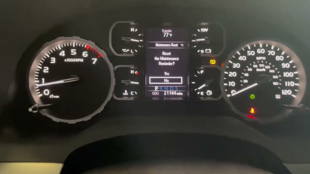 2020 Toyota Tundra Maintenance Reset