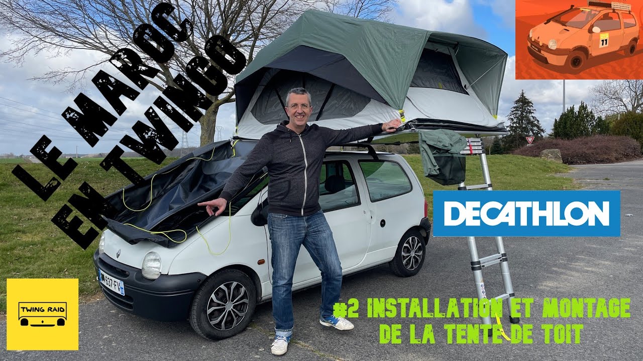 Le MAROC en TWINGO #2 Montage tente de toit Décathlon MH500 #tr2026 