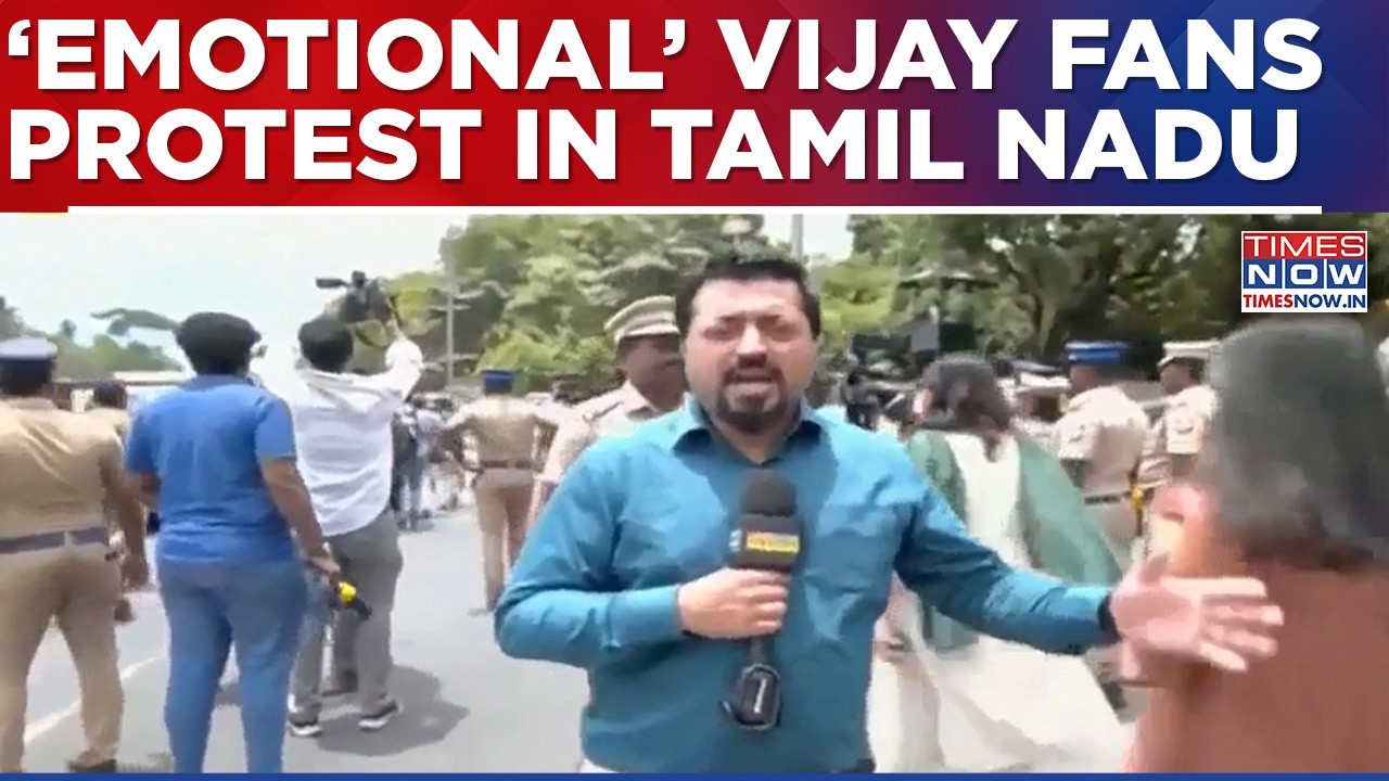 Tamil Nadu: 'Emotional' TVK Supporters Protest Outside Lok Bhavan As Vijay 'Struggles' To Form Govt
