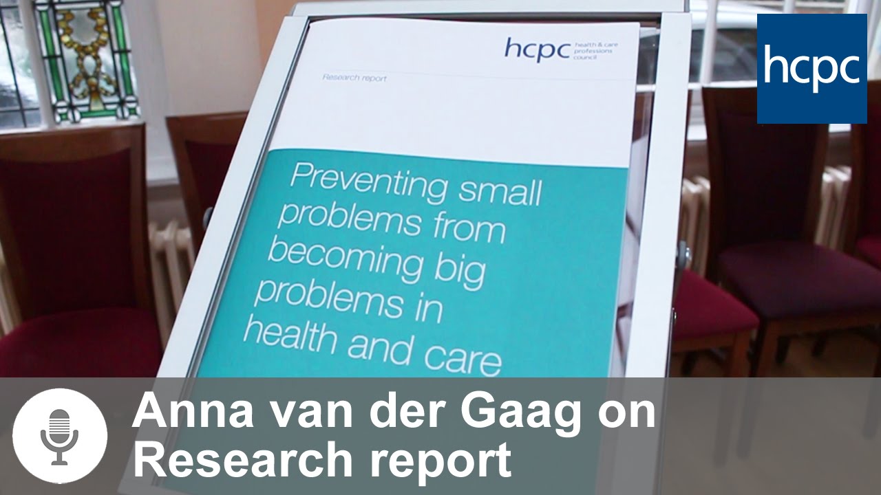 HCPC research report - Preventing small problems from becoming big problems in health and care