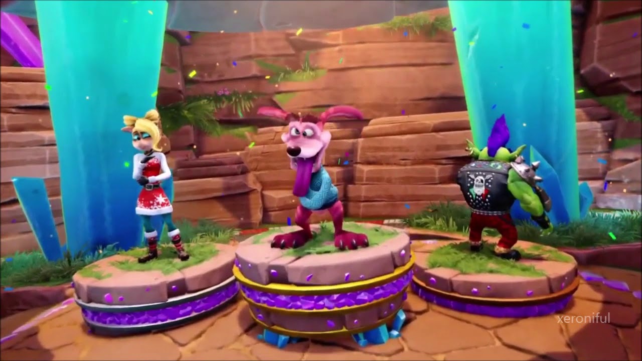 Todas las celebraciones de Ripper Roo Crash Team Racing Nitro Fueled