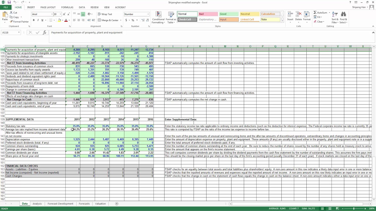 Step 5: Nonrecurring items, Income Taxes