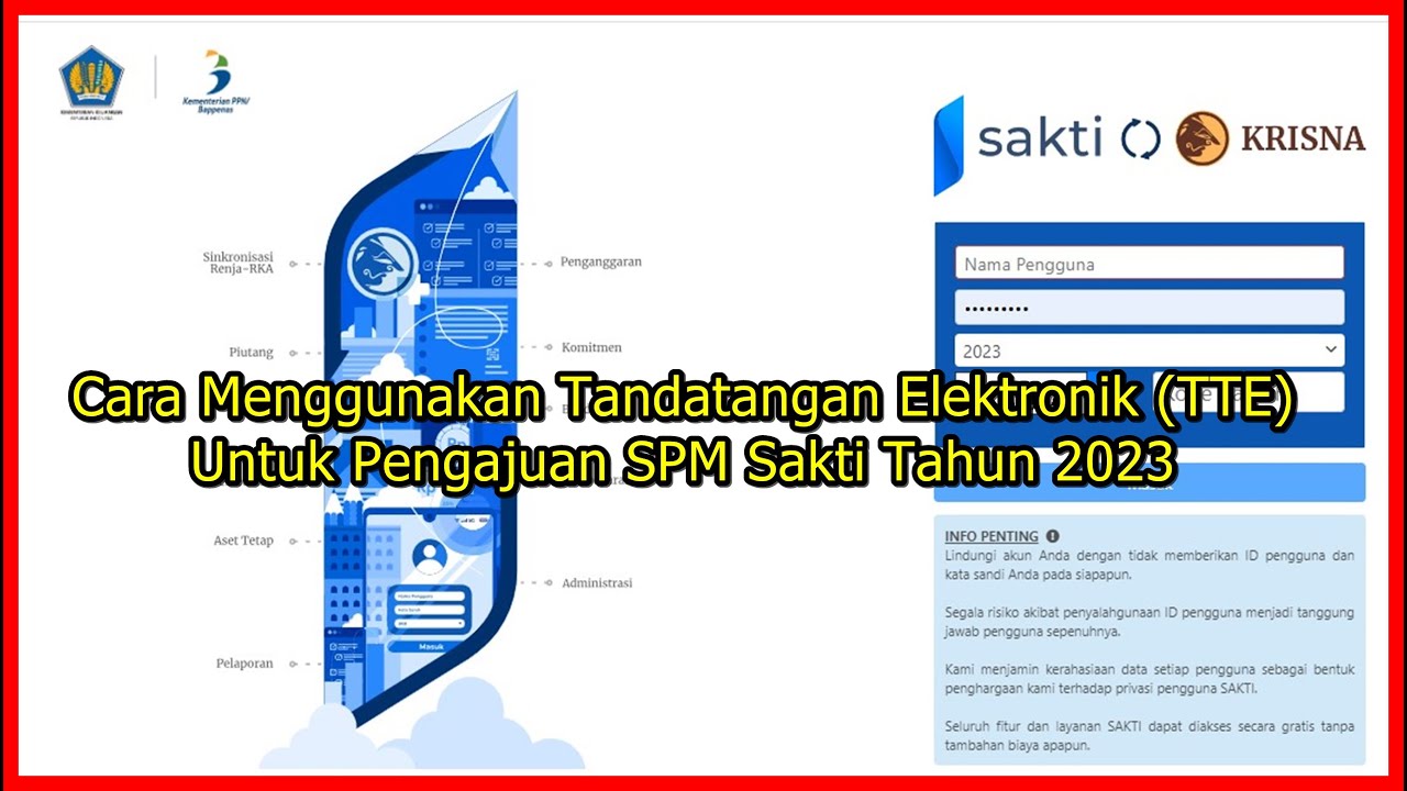 Cara Menggunakan Tandatangan Elektronik (TTE) di Sakti Tahun 2023-Pengajuan SPM