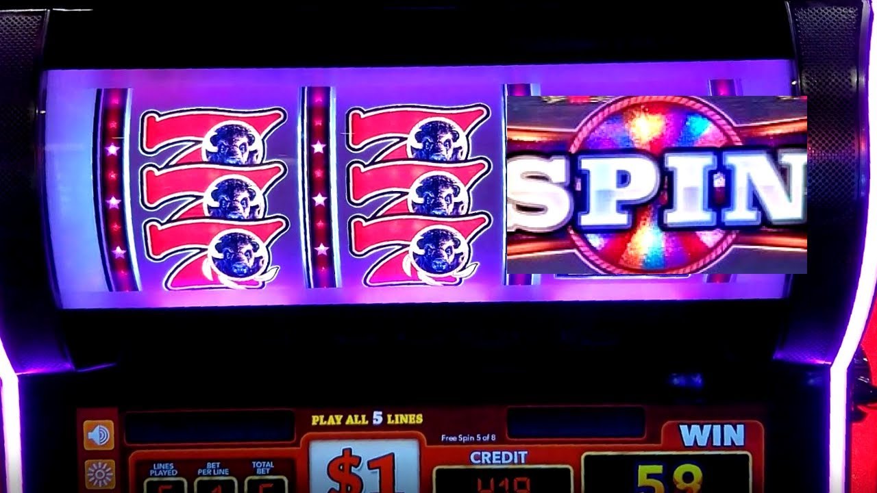 Buffalo Thundering 7s Slot Machine Bonus & Wheel Spin | NICE SESSION, ALL FEATURES!