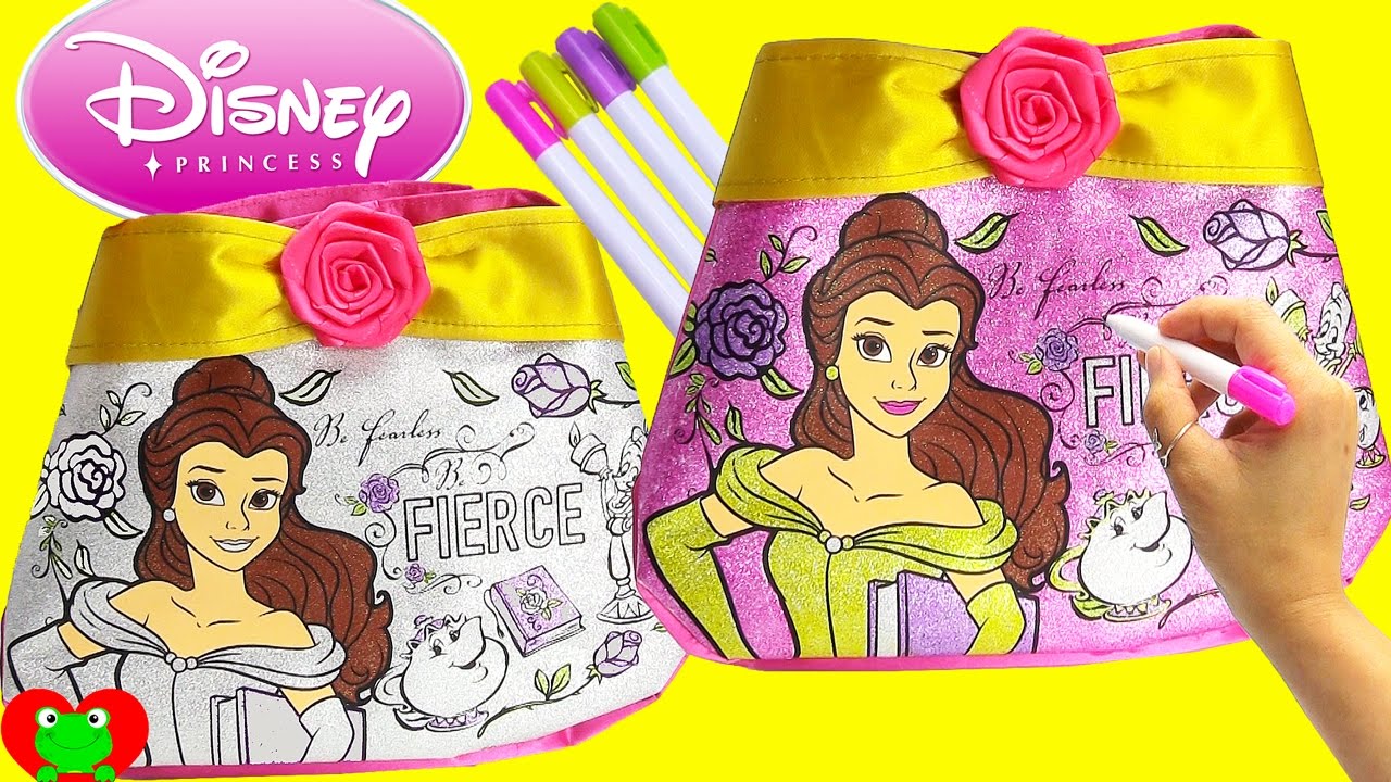 Disney Princess Belle Color N Style Purse Coloring Activity and Surprises