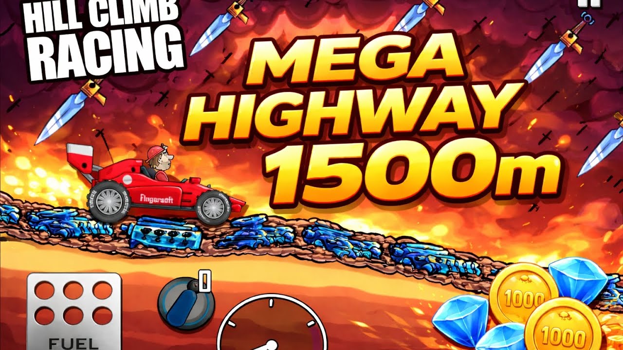 Can I Reach 1500m on Mega Highway? 😱 | Hill Climb Racing