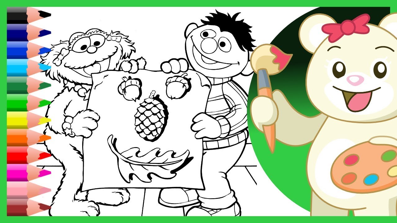 Zoe and Ernie Winter Crafts | Sesame Street How to Draw and Color For Kids