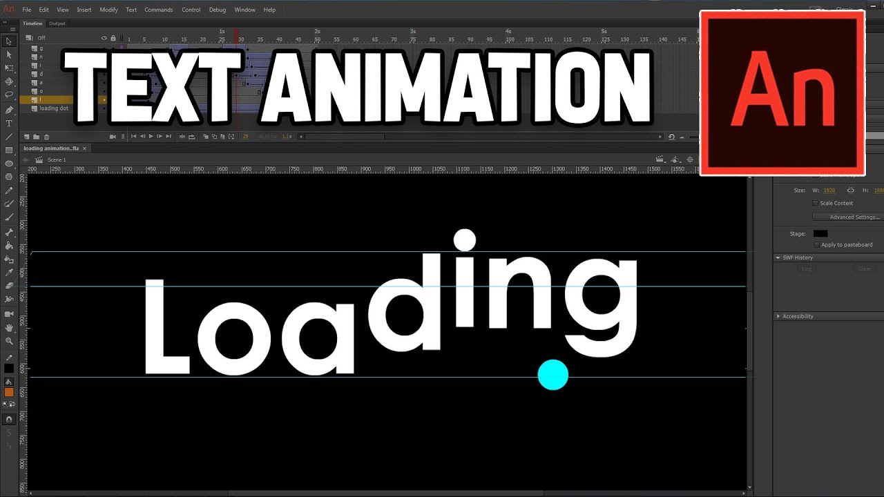 Loading Text Animation in Animate CC | Animate CC Tutorial