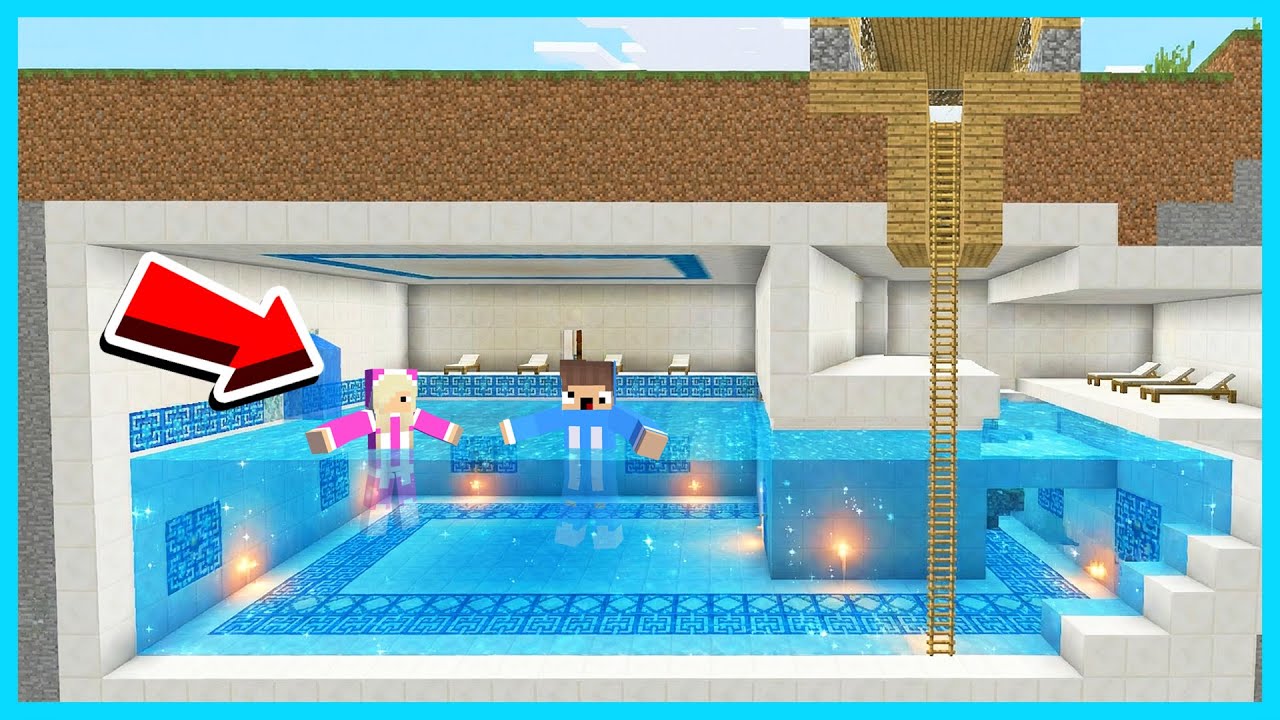 MIPAN & ZUZUZU BUAT KOLAM RENANG RAHASIA DI BAWAH TANAH MINECRAFT! KEREN BANGET
