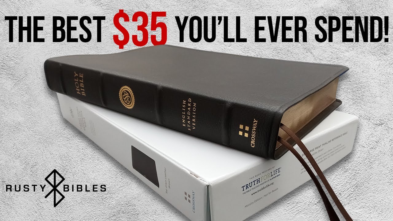 ВСЕГО 35 долларов! Библия Top Grain ESV с крупным шрифтом, тонкой линией, Crossway / Truth For Li...