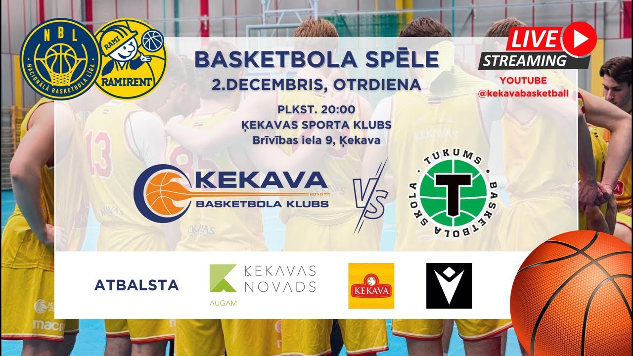 Ramirent Nacionālās basketbola līgas spēle BK Ķekava vs BS Tukums/TSS