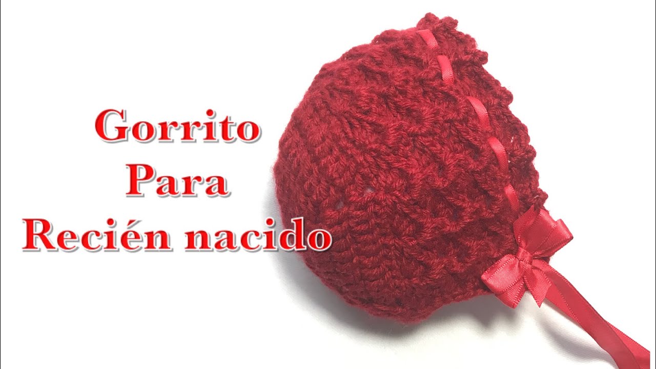 Como tejer un gorrito / capota / capo en gancho para niña o niño recién nacido #119