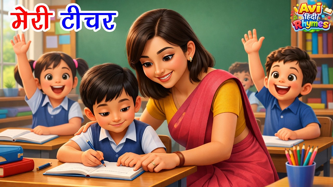 मेरी टीचर | Meri Teacher | Many More Popular Rhymes For Kids | Hindi Rhymes