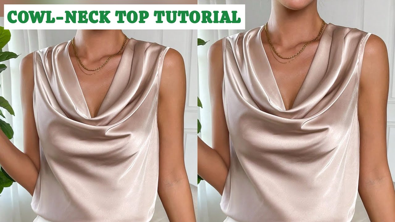 How to cut and sew a cowl neck top | full tutorial video