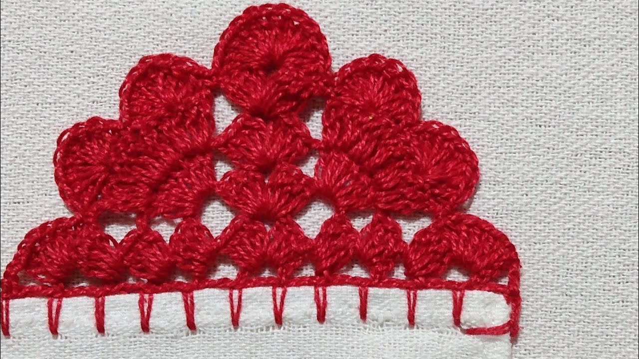Barrado # de coração carreira única @Canalcrocheparainiciantes
