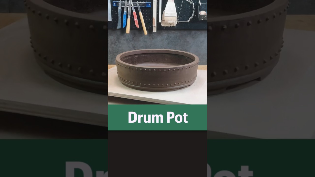 How Make a Drum Bonsai Pot Style #shorts #bonsaipot  #handmade #pottery #ceramic #tutorial #clay