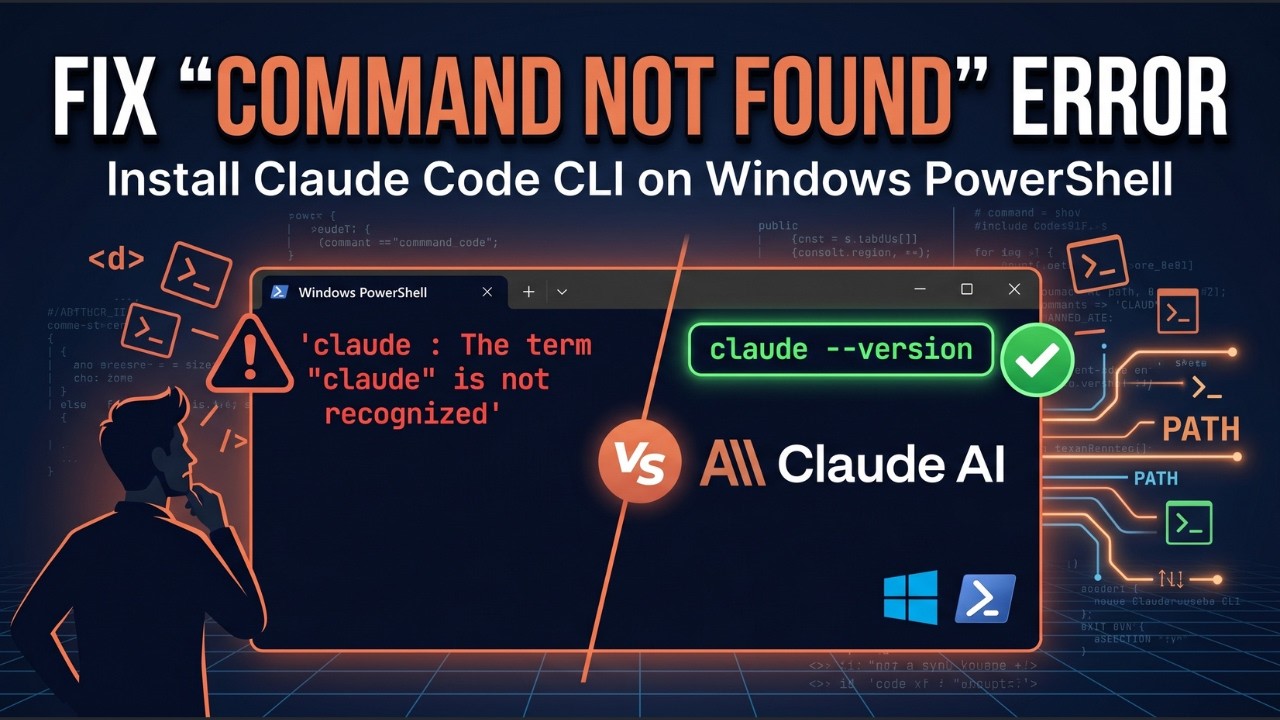 How To Install Claude Code CLI on Windows | Claude Command Not Found Fix | PowerShell PATH Error