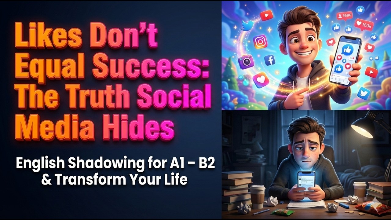 Likes Don’t Equal Success The Truth Social Media Hides || English Shadowing for A1 – B2