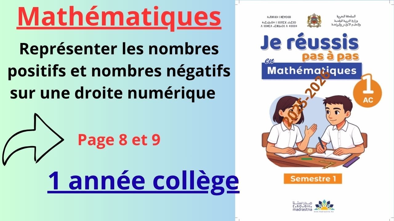 Partie n2:Représenter les nombres positifs et nombres négatifs sur une droite numérique 1AC  الرائدة