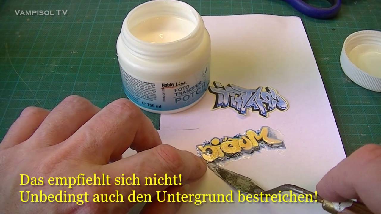 Graffities auf Beton mit dem Foto Transfer Potch