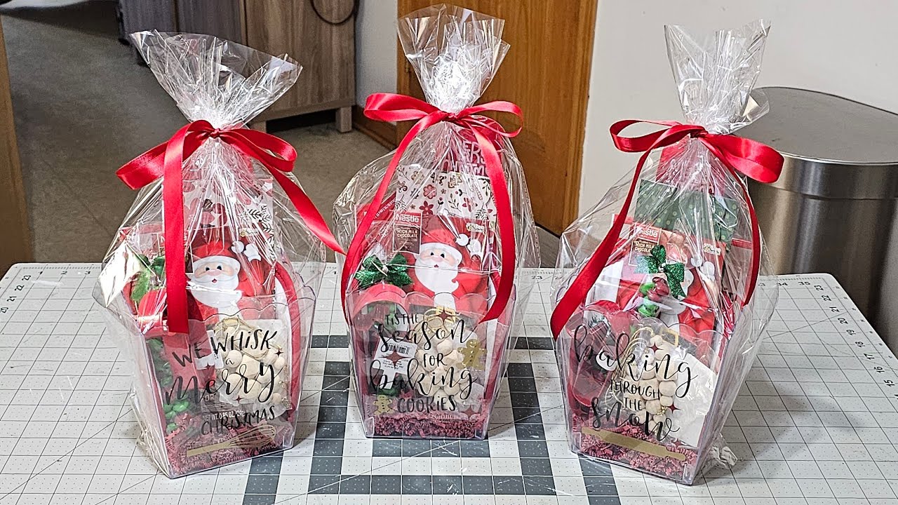 #dollartree Diy Dollar Tree  Christmas gift baskets