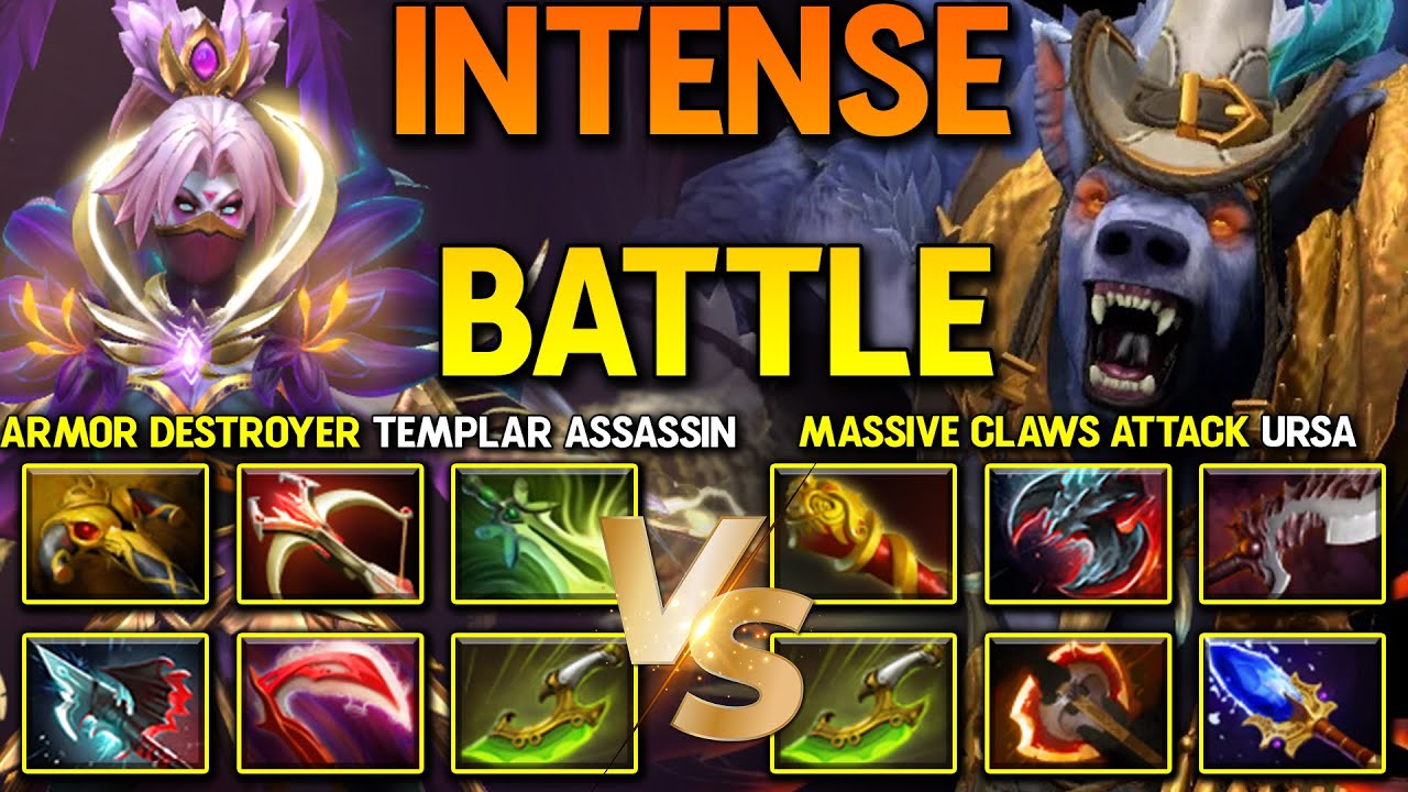 TRULY INTENSE CARRY BATTLE | Armor Destroyer Templar Assassin Vs. Massive Claws Attack Ursa DotA 2