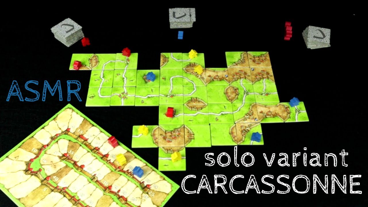 ASMR Solo Board Game Playthrough - CARCASSONNE (Whispering)