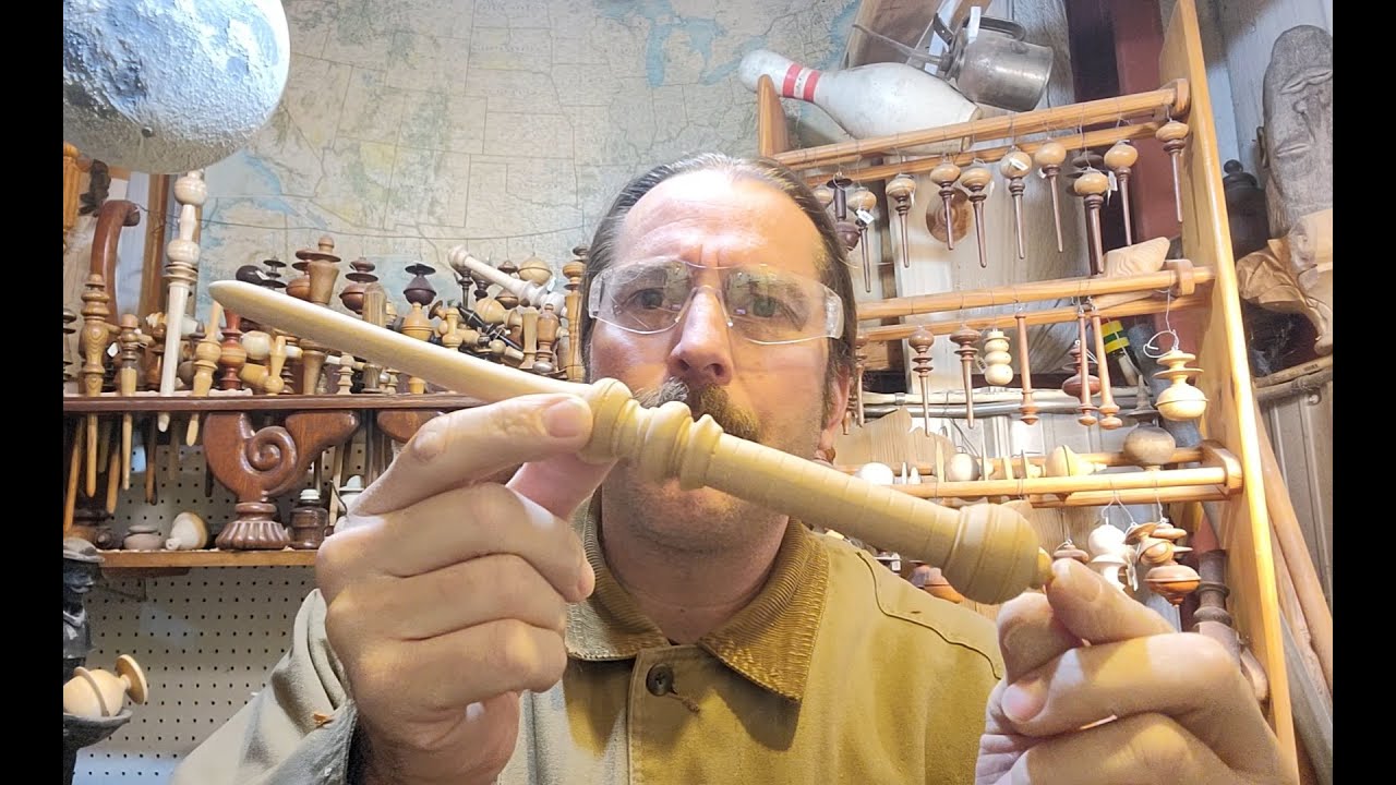 Cherry wizard wand turned on the wood lathe.
