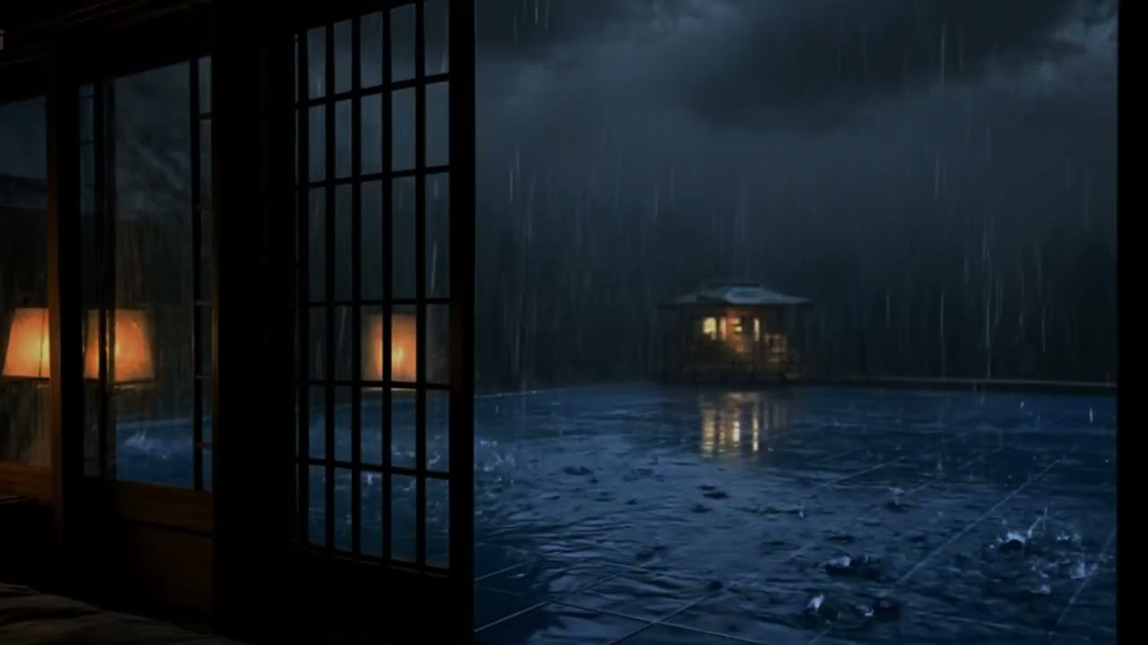 Heavy Rain at Night Outside the Window – Calm Ambience for Deep Sleep
