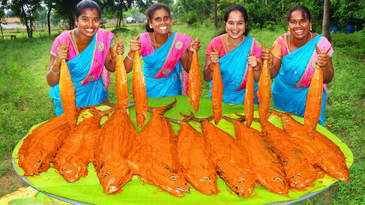 SEER FISH ROAST RECIPE | Simple and Delicious Village Traditional VANJARAM Fish Fry | #villagebabys