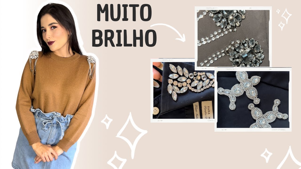 TRANSFORMANDO ROUPAS DE BRECHÓ | peças com brilho e muito strass! - como colar predaria na roupa