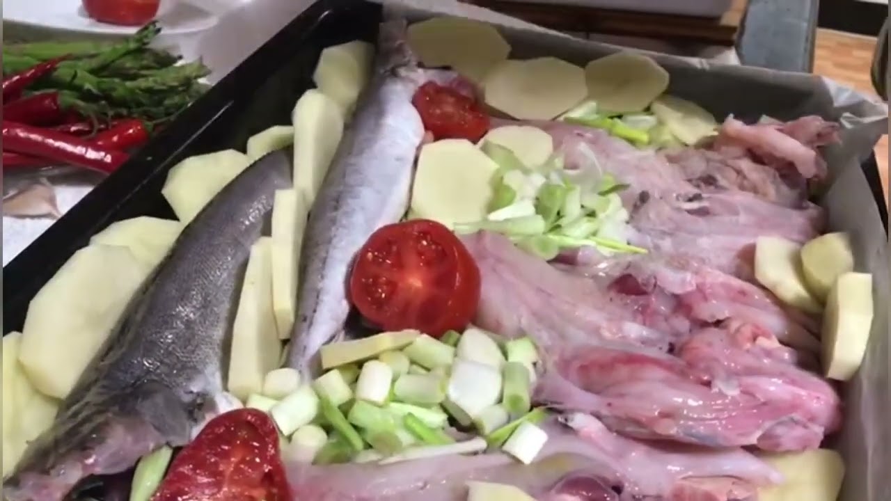 PESCADO CON VERDURAS AL HORNO |Comida Casera|