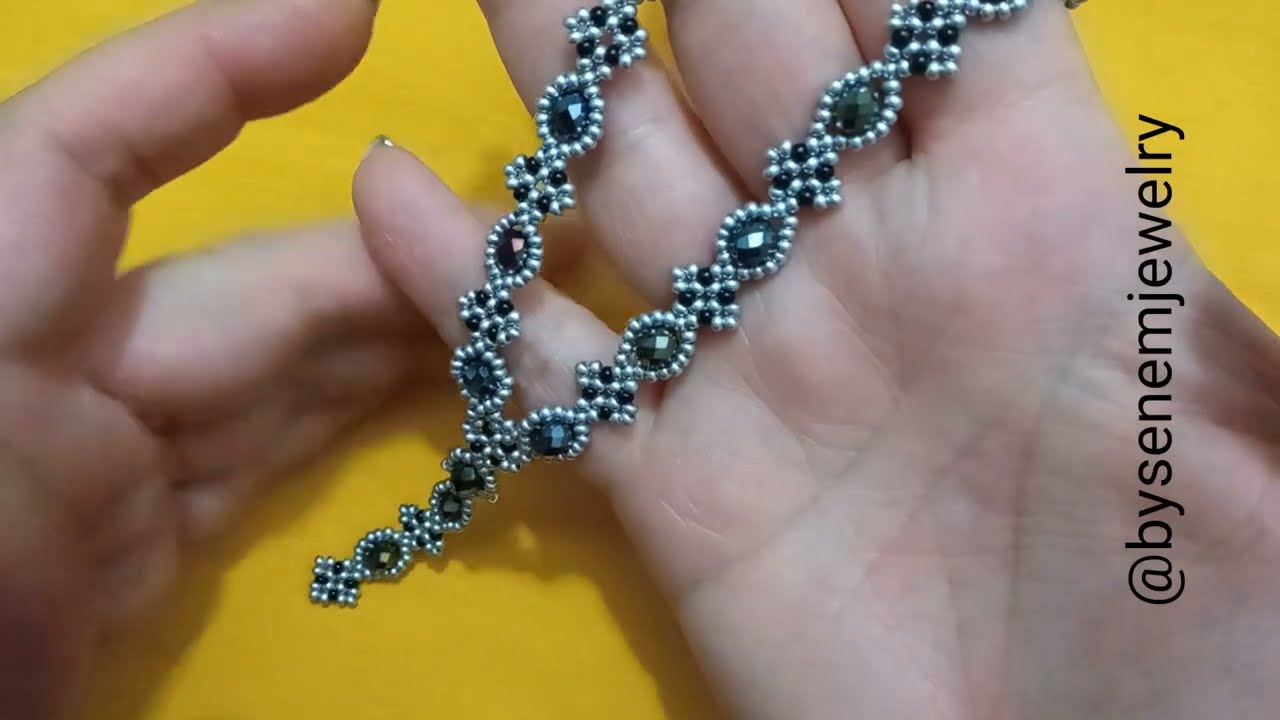 kristal boncuklu kolye yapımı / crystal bead necklace making (part:1)