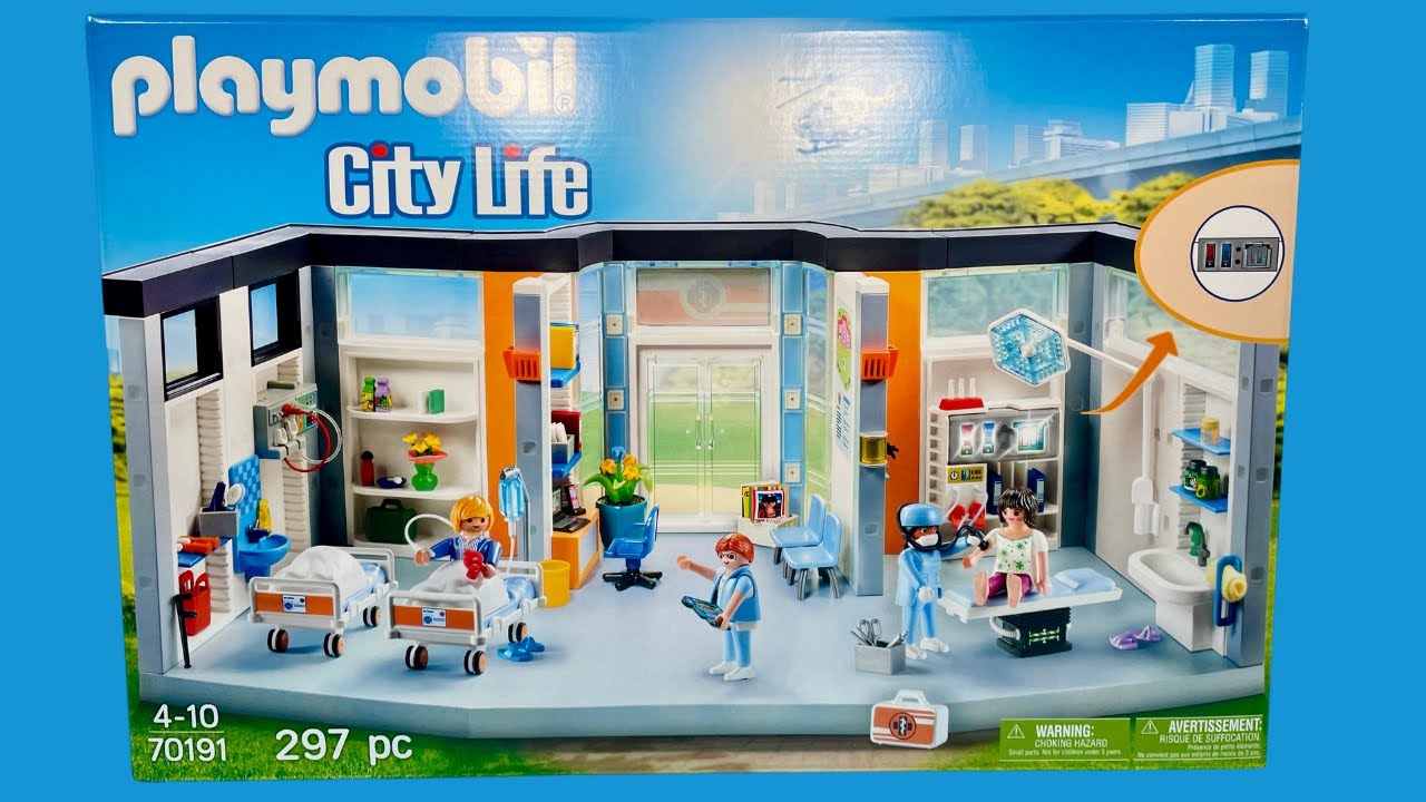 Unboxing Playmobil Krankenhaus mit Einrichtung | 70191 | City Life | Auspacken | Familie Wassermann