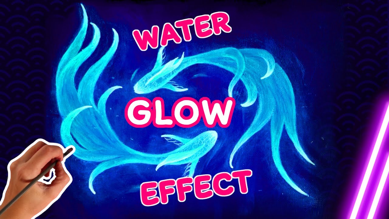 🐟How to Paint Underwater Glowing Effect ? | Glowing Fish Acrylic Painting